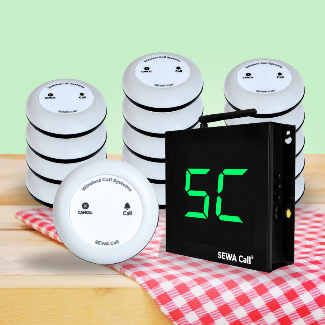 Wireless Attendant Call System – Improve Efficiency Instantly ( 15 Two Key Buttons and 1 Display )