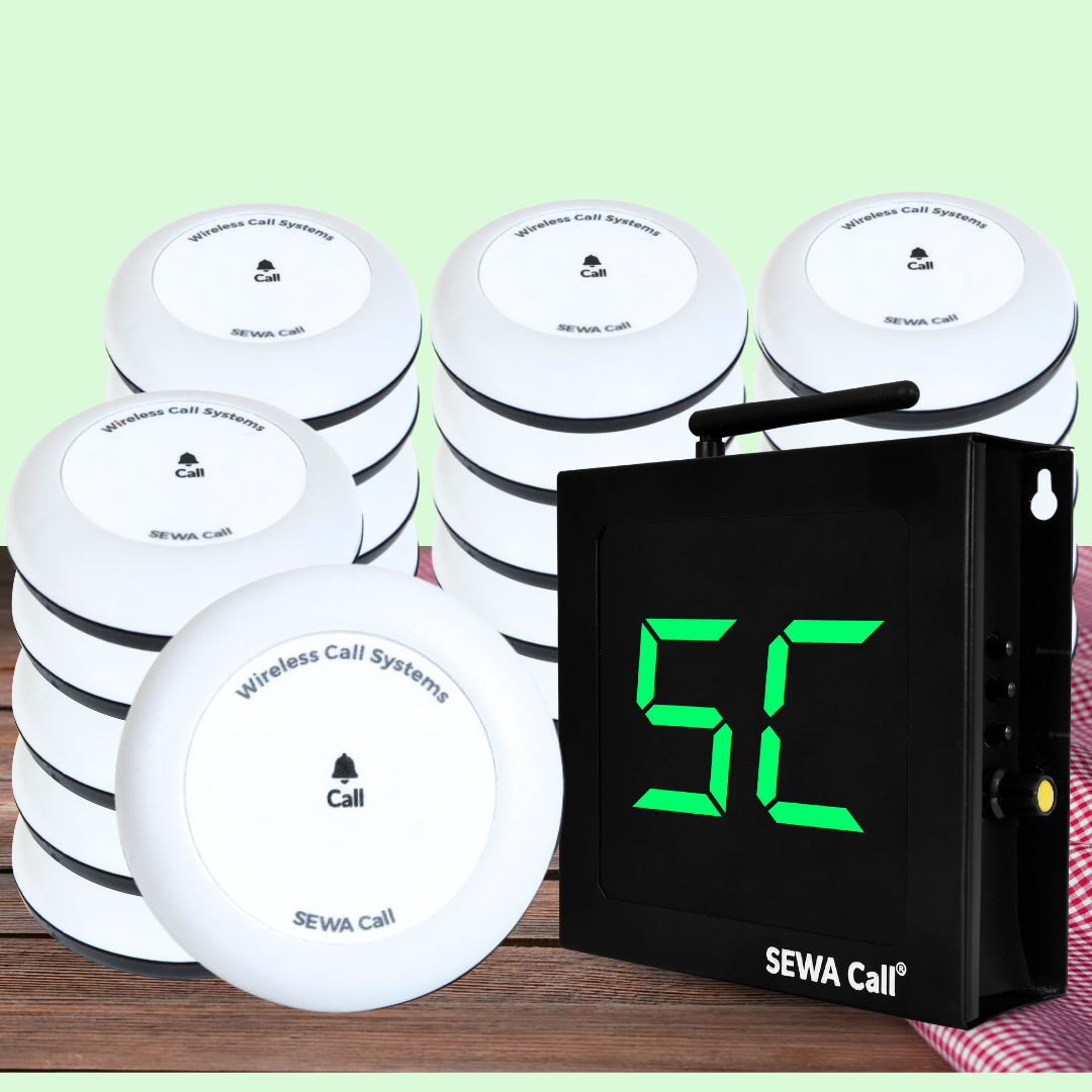 Wireless Office Bell – The Best Hands-Free Calling Solution ( Pack of 20 Buttons and 1 Display )