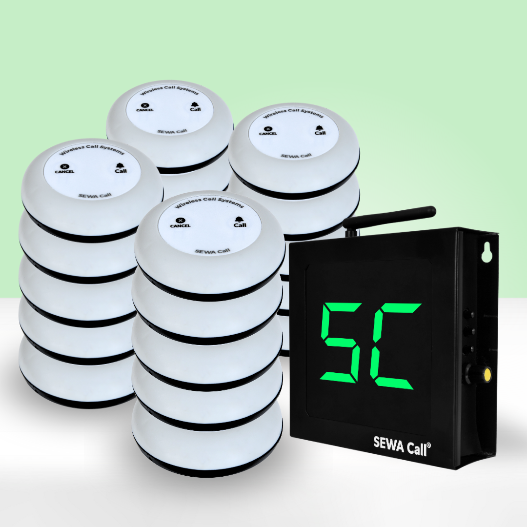 Wireless Peon Call Bell – Best Solution for Office Communication ( Pack of 20 Two Key Buttons and 1 Display )