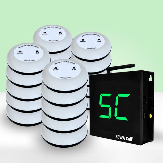 Wireless Peon Call Bell – Best Solution for Office Communication ( Pack of 20 Two Key Buttons and 1 Display )