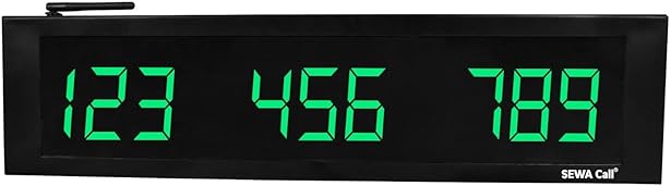 Token Display System, Long Range, Green Font Used in self Service Restaurants