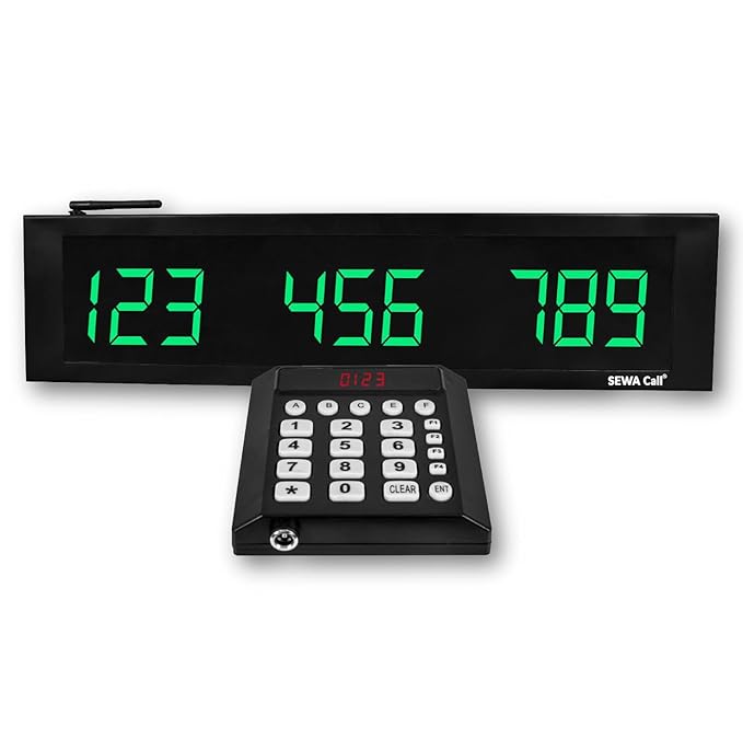 Token Display System, Long Range, Green Font Used in self Service Restaurants