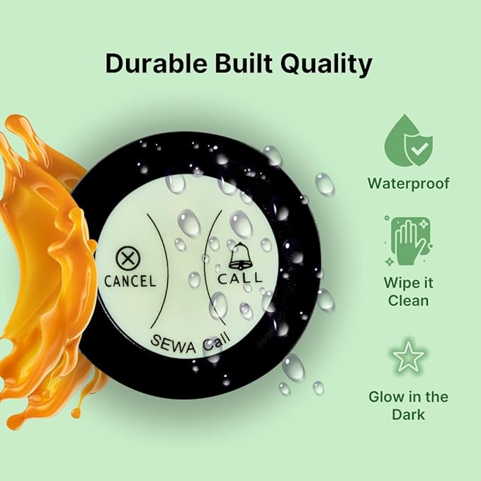 Modern Call Bell System – Smart Office & Restaurant Solution (Pack of 1 Display and 10 Waterproof Buttons)