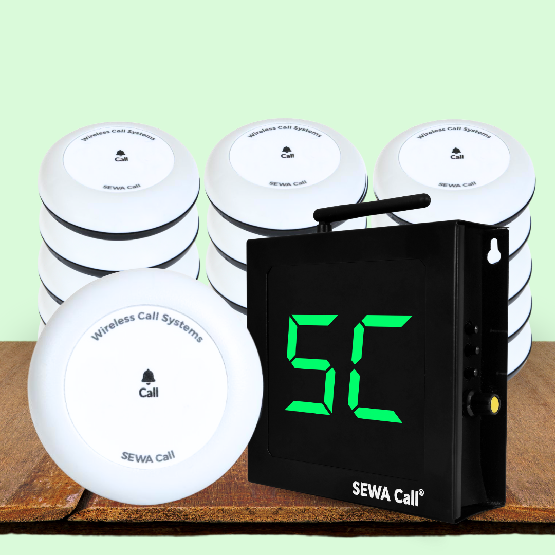 Office Call Bell System – Hassle-Free Staff Calling Solution ( Pack of 16 Buttons and 1 Display )