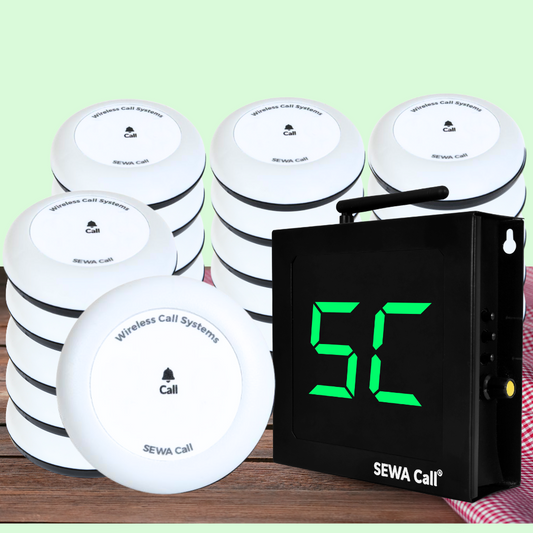 Wireless Office Bell – The Best Hands-Free Calling Solution ( Pack of 20 Buttons and 1 Display )