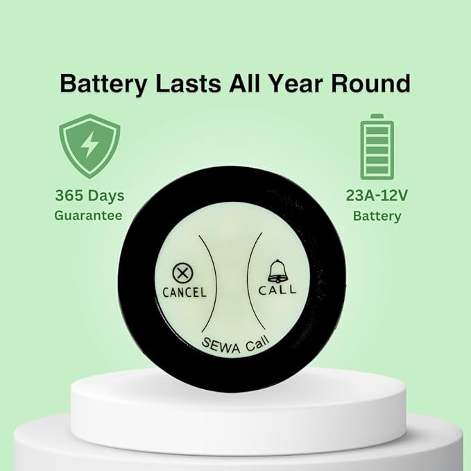 Instant Wireless Bell for Office & Café Staff – Quick & Reliable ( Pack of 15 waterproof buttons and 1 display )
