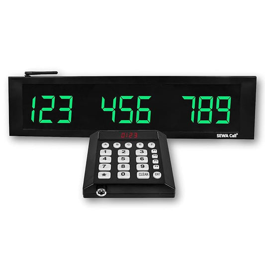Token Display System, Long Range, Green Font Used in self Service Restaurants